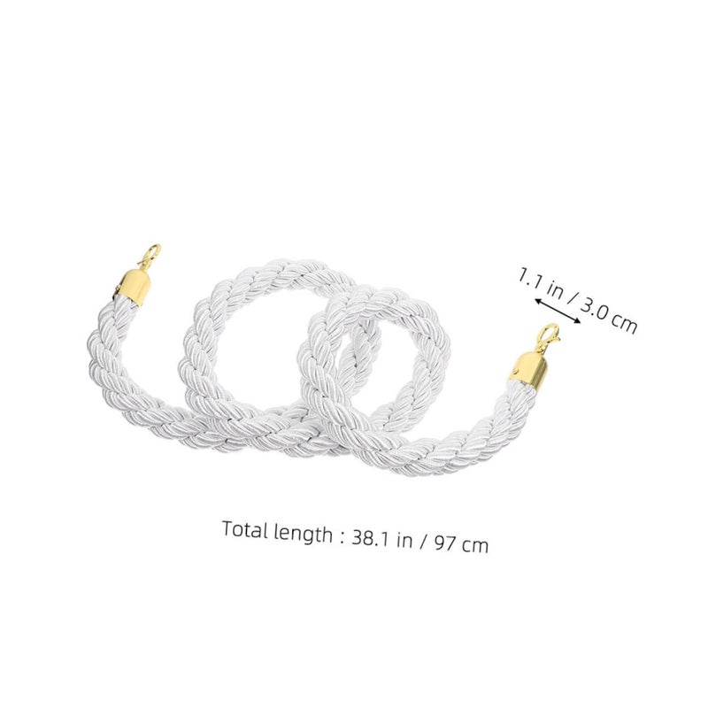 White Crowd Control Stanchion Ropes 1m Safety Queue Barrier For Theaters Hotels Restaurants - Image 2